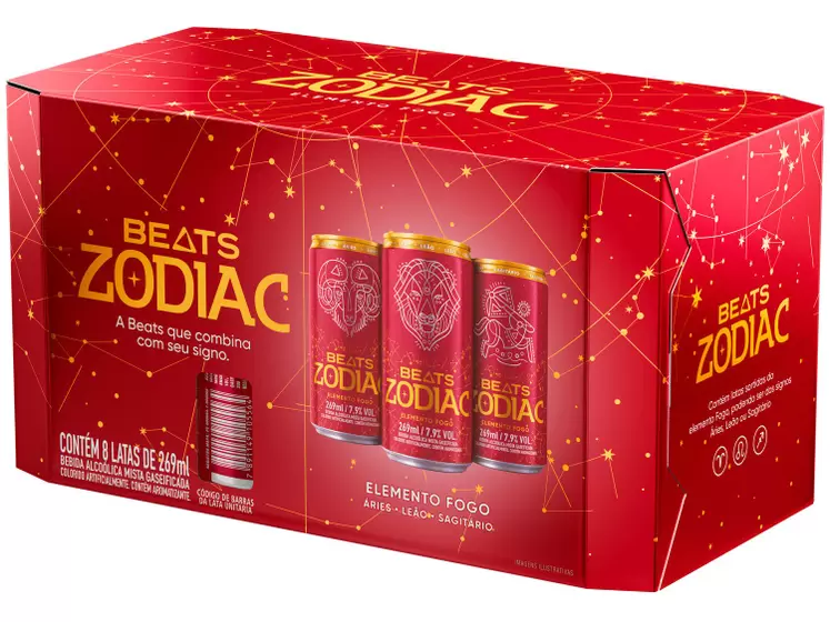 Skol Beats Zodiac Fogo 269ml- Caixa c/8 Unidades