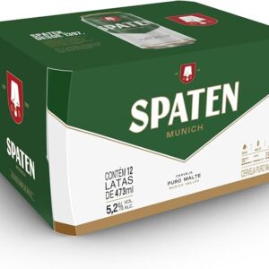Pack Cerveja Spaten Puro Malte, Lata, 473ml, Caixa 12 unidades